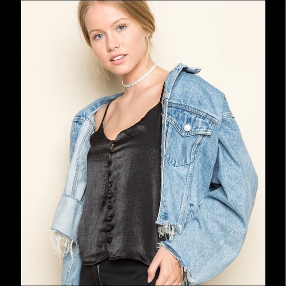 NWOT Black Silky Griffin Button down tank top - Picture 2 of 4